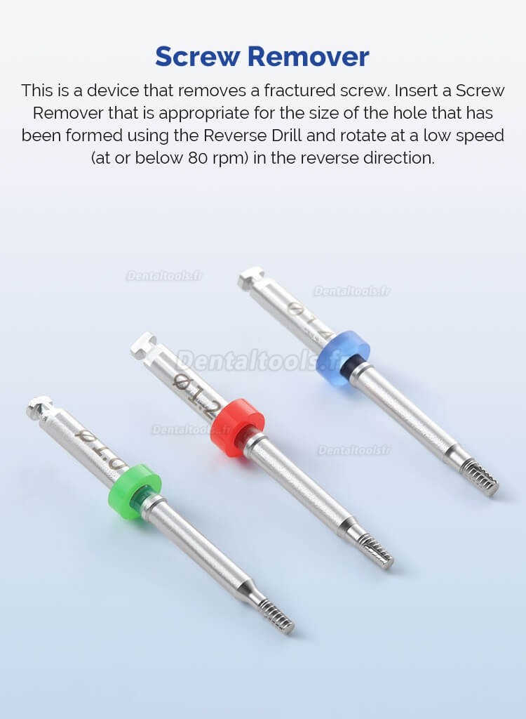 Kit universel d'extraction de vis d'implant cass&eacute;e dentaire